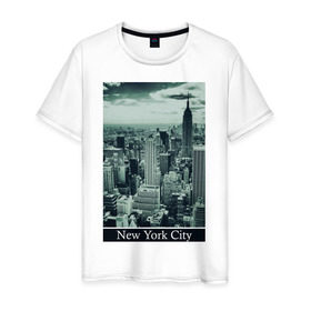 Мужская футболка хлопок с принтом NY City в Новосибирске, 100% хлопок | прямой крой, круглый вырез горловины, длина до линии бедер, слегка спущенное плечо. | new york | new york city | nyc | urban style | город | города | нью йорк | урбан