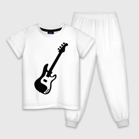 Детская пижама хлопок с принтом Гитара в Новосибирске, 100% хлопок |  брюки и футболка прямого кроя, без карманов, на брюках мягкая резинка на поясе и по низу штанин
 | Тематика изображения на принте: gitar | music | бас | музыка | музыкальные инструменты | электрогитара