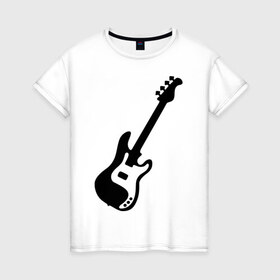 Женская футболка хлопок с принтом Гитара в Новосибирске, 100% хлопок | прямой крой, круглый вырез горловины, длина до линии бедер, слегка спущенное плечо | gitar | music | бас | музыка | музыкальные инструменты | электрогитара
