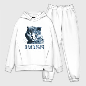 Мужской костюм хлопок OVERSIZE с принтом BOSS в Новосибирске,  |  | boss | босс | главный кот | кот boss | кот босс | котэ boss | котяра