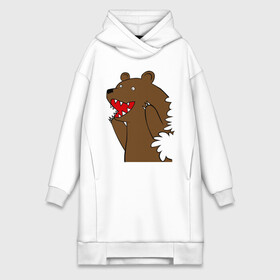 Платье-худи хлопок с принтом Медведь цензурный в Новосибирске,  |  | интернет приколы | медведь | медведь в кустах | приколы