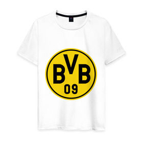 Мужская футболка хлопок с принтом Borussia Dortmund в Новосибирске, 100% хлопок | прямой крой, круглый вырез горловины, длина до линии бедер, слегка спущенное плечо. | Тематика изображения на принте: боруссия | дортмунд
