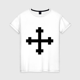 Женская футболка хлопок с принтом Кросслет в Новосибирске, 100% хлопок | прямой крой, круглый вырез горловины, длина до линии бедер, слегка спущенное плечо | ghots | готы | символика готов | субкультуры