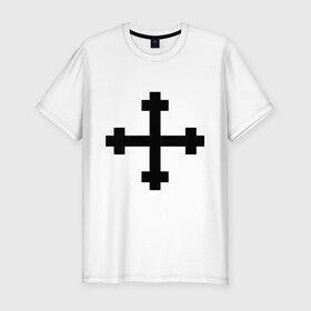 Мужская футболка премиум с принтом Кросслет в Новосибирске, 92% хлопок, 8% лайкра | приталенный силуэт, круглый вырез ворота, длина до линии бедра, короткий рукав | ghots | готы | символика готов | субкультуры