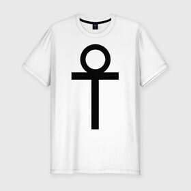 Мужская футболка премиум с принтом Анкх в Новосибирске, 92% хлопок, 8% лайкра | приталенный силуэт, круглый вырез ворота, длина до линии бедра, короткий рукав | gothic | готам | готика | готический | знак | руна | символ