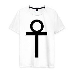 Мужская футболка хлопок с принтом Анкх в Новосибирске, 100% хлопок | прямой крой, круглый вырез горловины, длина до линии бедер, слегка спущенное плечо. | gothic | готам | готика | готический | знак | руна | символ