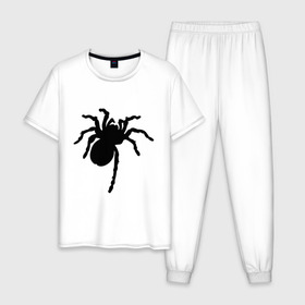 Мужская пижама хлопок с принтом Паук (spider) в Новосибирске, 100% хлопок | брюки и футболка прямого кроя, без карманов, на брюках мягкая резинка на поясе и по низу штанин
 | насекомые | паутина | паучок | черная вдова | черный паук