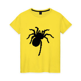 Женская футболка хлопок с принтом Паук (spider) в Новосибирске, 100% хлопок | прямой крой, круглый вырез горловины, длина до линии бедер, слегка спущенное плечо | насекомые | паутина | паучок | черная вдова | черный паук