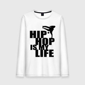 Мужской лонгслив хлопок с принтом Hip hop is my life в Новосибирске, 100% хлопок |  | Тематика изображения на принте: хип хоп