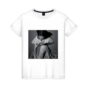 Женская футболка хлопок с принтом Ydal Agag в Новосибирске, 100% хлопок | прямой крой, круглый вырез горловины, длина до линии бедер, слегка спущенное плечо | lady gaga | актирса | голливуд | звезды | знаменитости | леди гага | певица
