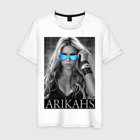Мужская футболка хлопок с принтом Arikahs в Новосибирске, 100% хлопок | прямой крой, круглый вырез горловины, длина до линии бедер, слегка спущенное плечо. | shakira | актирса | голливуд | звезды | знаменитости | певица | шакира