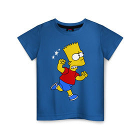 Детская футболка хлопок с принтом Барт бой без правил в Новосибирске, 100% хлопок | круглый вырез горловины, полуприлегающий силуэт, длина до линии бедер | bart simpson | simpsons | барт симпсон | драка | симпсоны