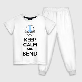 Детская пижама хлопок с принтом Keep calm and bend в Новосибирске, 100% хлопок |  брюки и футболка прямого кроя, без карманов, на брюках мягкая резинка на поясе и по низу штанин
 | 