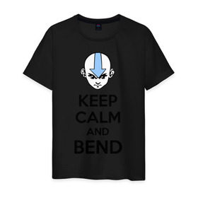 Мужская футболка хлопок с принтом Keep calm and bend в Новосибирске, 100% хлопок | прямой крой, круглый вырез горловины, длина до линии бедер, слегка спущенное плечо. | 