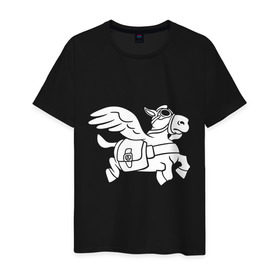 Мужская футболка хлопок с принтом Дота. ослик-курьер в Новосибирске, 100% хлопок | прямой крой, круглый вырез горловины, длина до линии бедер, слегка спущенное плечо. | dota | dota 2 | дота 2 | игрок | компьютерные игры | осел | персонаж