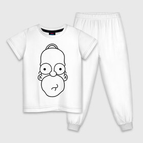 Детская пижама хлопок с принтом Гомер лицо в Новосибирске, 100% хлопок |  брюки и футболка прямого кроя, без карманов, на брюках мягкая резинка на поясе и по низу штанин
 | гомер