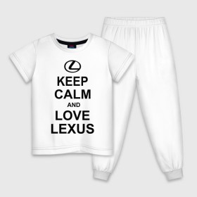 Детская пижама хлопок с принтом keep calm and love lexus в Новосибирске, 100% хлопок |  брюки и футболка прямого кроя, без карманов, на брюках мягкая резинка на поясе и по низу штанин
 | автомобили | машины | сохраняй спокойствие и люби лексус | тачки