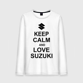 Мужской лонгслив хлопок с принтом keep calm and love suzuki в Новосибирске, 100% хлопок |  | автомобили | машины | сохраняй спокойствие и люби сузуки | тачки