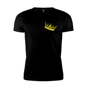 Мужская футболка премиум с принтом Просто царь в Новосибирске, 92% хлопок, 8% лайкра | приталенный силуэт, круглый вырез ворота, длина до линии бедра, короткий рукав | корона | корона царя | просто царь | царь | царь просто царь
