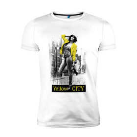 Мужская футболка премиум с принтом Yellow city в Новосибирске, 92% хлопок, 8% лайкра | приталенный силуэт, круглый вырез ворота, длина до линии бедра, короткий рукав | 
