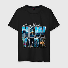 Мужская футболка хлопок с принтом New York в Новосибирске, 100% хлопок | прямой крой, круглый вырез горловины, длина до линии бедер, слегка спущенное плечо. | dtg | urban style | америка | города | нью йорк