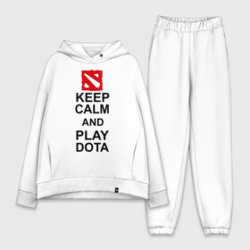 Женский костюм хлопок Oversize с принтом Keep calm and play dota. в Новосибирске,  |  | Тематика изображения на принте: dota 2 | дота | дота 2 | игра | компьютерные игры | прикольные надписи