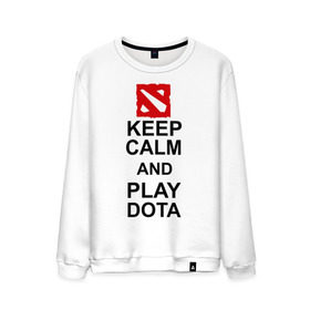 Мужской свитшот хлопок с принтом Keep calm and play dota. в Новосибирске, 100% хлопок |  | dota 2 | дота | дота 2 | игра | компьютерные игры | прикольные надписи