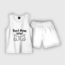 Детская пижама с шортами хлопок с принтом Best Mom ever (самая лучшая мама) в Новосибирске,  |  | бест мам | мама | подарки родным | подарок маме