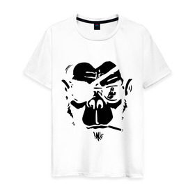 Мужская футболка хлопок с принтом Мистер Горилла в Новосибирске, 100% хлопок | прямой крой, круглый вырез горловины, длина до линии бедер, слегка спущенное плечо. | пират