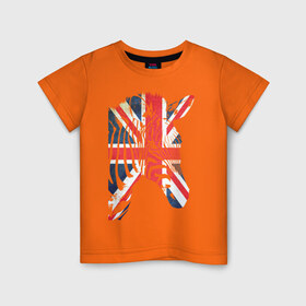Детская футболка хлопок с принтом Британская зебра в Новосибирске, 100% хлопок | круглый вырез горловины, полуприлегающий силуэт, длина до линии бедер | dtg | england | англия | британия | британский флаг | великобритания | животные | прикольные картинки