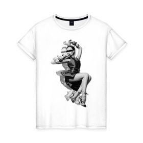 Женская футболка хлопок с принтом Виктория Бекхэм в Новосибирске, 100% хлопок | прямой крой, круглый вырез горловины, длина до линии бедер, слегка спущенное плечо | девушка | знаменитости | знаменитые личности | селебрити | суперзвезда | тело | фигура