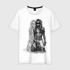 Мужская футболка хлопок с принтом Шакира в Новосибирске, 100% хлопок | прямой крой, круглый вырез горловины, длина до линии бедер, слегка спущенное плечо. | shakira | девушка | знаменитости | знаменитые личности | селебрити | суперзвезда | тело | фигура