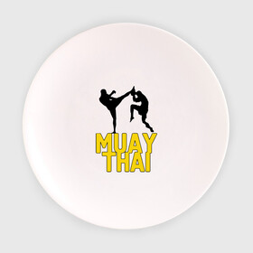 Тарелка 3D с принтом Муай тай (Muay Thai). в Новосибирске, фарфор | диаметр - 210 мм
диаметр для нанесения принта - 120 мм | Тематика изображения на принте: бойцы | бокс | боксеры | спортивные | тайский бокс