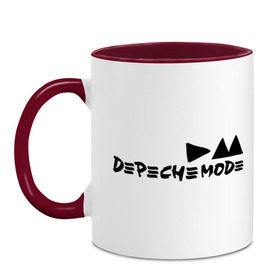 Кружка двухцветная с принтом Depeche mode (9) в Новосибирске, керамика | объем — 330 мл, диаметр — 80 мм. Цветная ручка и кайма сверху, в некоторых цветах — вся внутренняя часть | depeche | depeche mode | mode | депеш мод | дипиш мод | музыка | рок группа