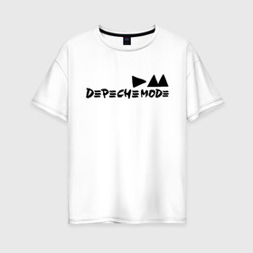 Женская футболка хлопок Oversize с принтом Depeche mode (9) в Новосибирске, 100% хлопок | свободный крой, круглый ворот, спущенный рукав, длина до линии бедер
 | Тематика изображения на принте: depeche | depeche mode | mode | депеш мод | дипиш мод | музыка | рок группа