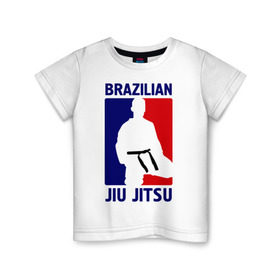 Детская футболка хлопок с принтом Джиу-джитсу (Jiu jitsu) в Новосибирске, 100% хлопок | круглый вырез горловины, полуприлегающий силуэт, длина до линии бедер | Тематика изображения на принте: brazilian | бой | джиу джитсу | карате | черный пояс