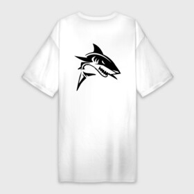 Платье-футболка хлопок с принтом Татуировка акулы в Новосибирске,  |  | tattoo | зубы | клыки | пасть | татушка | узоры | хищник
