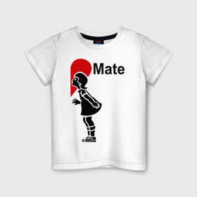 Детская футболка хлопок с принтом Soul Mate (родная душа). в Новосибирске, 100% хлопок | круглый вырез горловины, полуприлегающий силуэт, длина до линии бедер | для влюбленных | для двоих | любовь | парные | половинка | сердечко | сердце