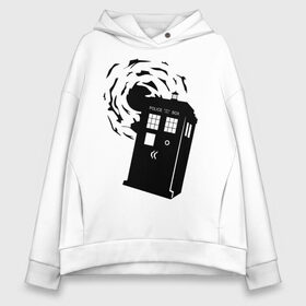 Женское худи Oversize хлопок с принтом tardis 1 в Новосибирске, френч-терри — 70% хлопок, 30% полиэстер. Мягкий теплый начес внутри —100% хлопок | боковые карманы, эластичные манжеты и нижняя кромка, капюшон на магнитной кнопке | police box | tardis | tardis 1 | телефонная будка