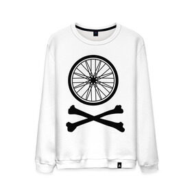 Мужской свитшот хлопок с принтом Bicycle в Новосибирске, 100% хлопок |  | bicycle | две кости | колесо | колесо от велосипеда | кости | кости с колесом | перекошенные кости