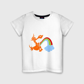Детская футболка хлопок с принтом Писающий единорог в Новосибирске, 100% хлопок | круглый вырез горловины, полуприлегающий силуэт, длина до линии бедер | unicorn | единорог | единорог и радуга | облако с радугой | прикольный единорог | радуга | радуга из единорога