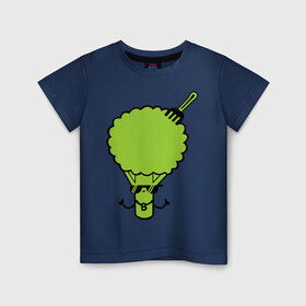 Детская футболка хлопок с принтом Брокколи в Новосибирске, 100% хлопок | круглый вырез горловины, полуприлегающий силуэт, длина до линии бедер | Тематика изображения на принте: еда | капуста | овощ | прикольные картинки