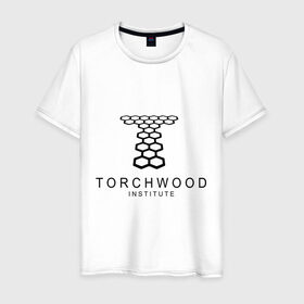 Мужская футболка хлопок с принтом Torchwood Institute в Новосибирске, 100% хлопок | прямой крой, круглый вырез горловины, длина до линии бедер, слегка спущенное плечо. | doctor | doctor who | torchwood | доктор | доктор кто | торчвуд