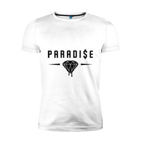 Мужская футболка премиум с принтом Paradise Diamond в Новосибирске, 92% хлопок, 8% лайкра | приталенный силуэт, круглый вырез ворота, длина до линии бедра, короткий рукав | swag | алмаз | бриллиант | драгоценности | камень | сваг | свэг