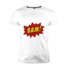Мужская футболка премиум с принтом Cartoon Bam! в Новосибирске, 92% хлопок, 8% лайкра | приталенный силуэт, круглый вырез ворота, длина до линии бедра, короткий рукав | бам | комикс | мультик