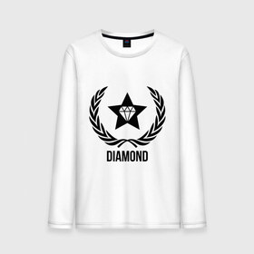 Мужской лонгслив хлопок с принтом Diamond Star в Новосибирске, 100% хлопок |  | bshirts | swag | алмаз | бриллиант | драгоценности | камень | сваг | свэг