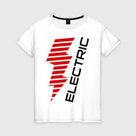 Женская футболка хлопок с принтом Electric Line в Новосибирске, 100% хлопок | прямой крой, круглый вырез горловины, длина до линии бедер, слегка спущенное плечо | club | dance | electronic | клуб | клубная музыка | клубняк | тусовка | электронная музыка