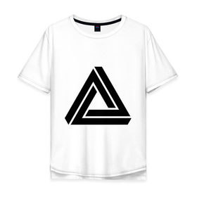 Мужская футболка хлопок Oversize с принтом Triangle Visual Illusion в Новосибирске, 100% хлопок | свободный крой, круглый ворот, “спинка” длиннее передней части | swag | swag style | иллюзия | одежда сваг | сваг | сваг стиль | свег | свог | свэг | треугольник