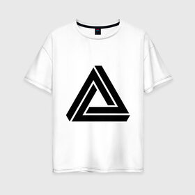 Женская футболка хлопок Oversize с принтом Triangle Visual Illusion в Новосибирске, 100% хлопок | свободный крой, круглый ворот, спущенный рукав, длина до линии бедер
 | swag | swag style | иллюзия | одежда сваг | сваг | сваг стиль | свег | свог | свэг | треугольник