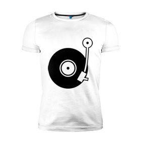 Мужская футболка премиум с принтом Vinyl Mix в Новосибирске, 92% хлопок, 8% лайкра | приталенный силуэт, круглый вырез ворота, длина до линии бедра, короткий рукав | dj | vinyl | винил | ди джей | диджей